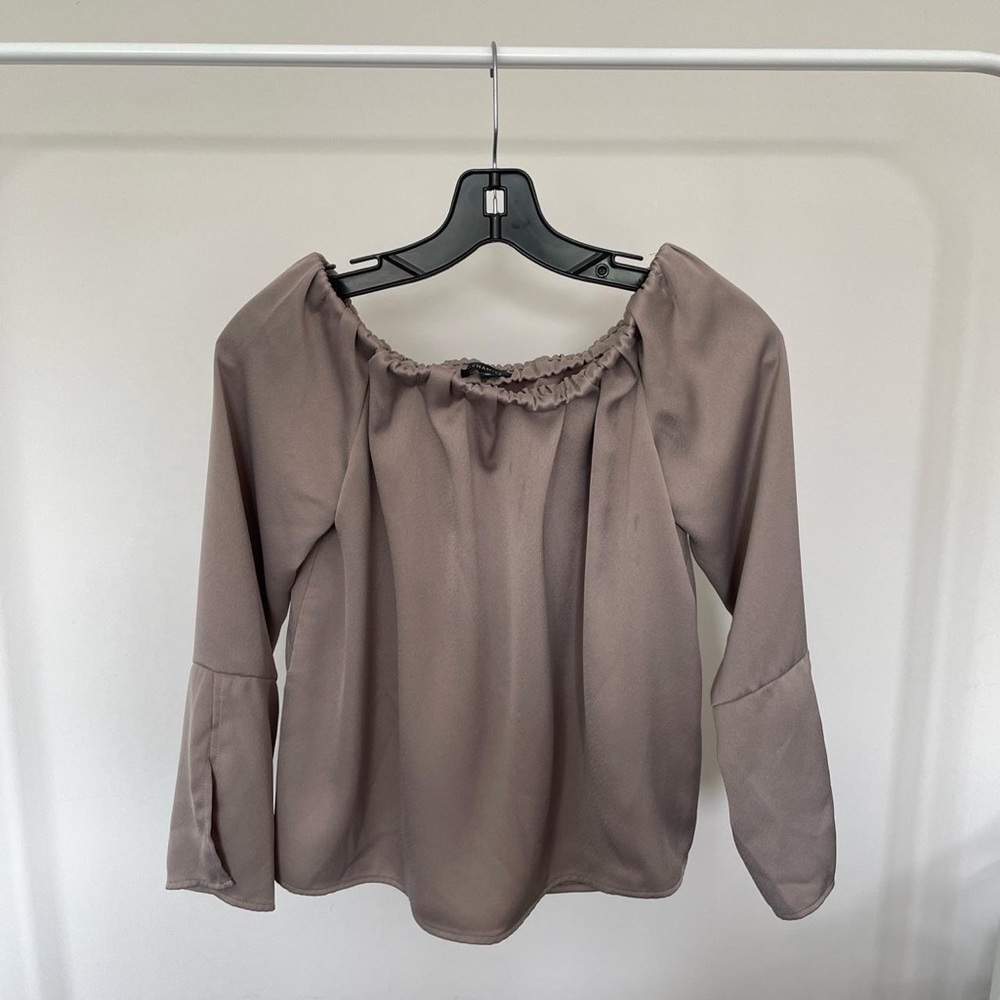 Dynamite Off the Shoulder Satin Top - Picture 1 of 5